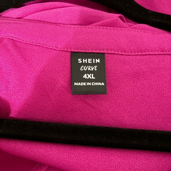 Magenta Top with Lace Sleeve - Picture 2 of 3